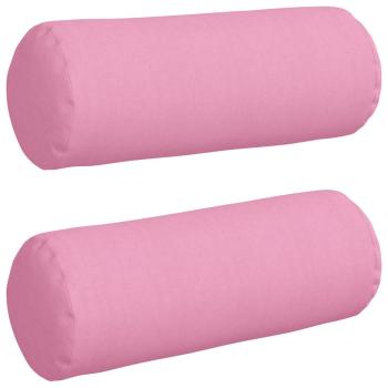 Bolsterkissen 2 pcs Rosa Ø 25 x 70 cm Stoff