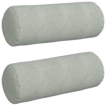 Bolsterkissen 2 pcs Hellgrau Ø 25 x 70 cm Cordstoff