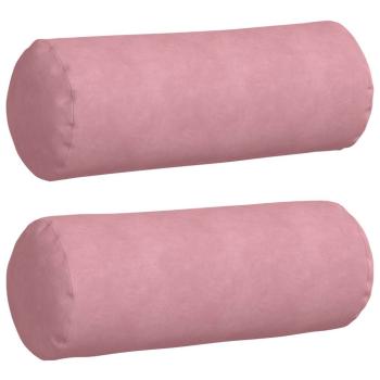 Bolsterkissen 2 pcs Rosa Ø 25 x 70 cm Cordstoff