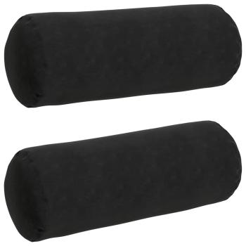 Bolsterkissen 2 pcs Schwarz Ø 25 x 70 cm Cordstoff