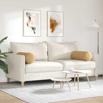 ARDEBO.de - Bolsterkissen 2 pcs Braun Ø 25 x 70 cm Cordstoff