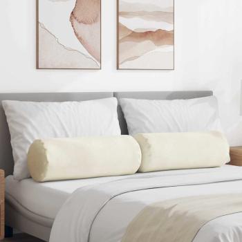ARDEBO.de - Bolsterkissen 2 pcs Creme Ø 25 x 70 cm Cordstoff