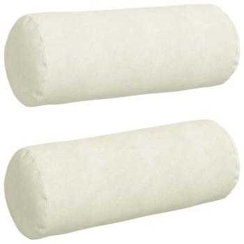 Bolsterkissen 2 pcs Creme Ø 25 x 70 cm Cordstoff