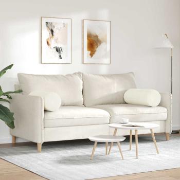 Bolsterkissen 2 pcs Creme Ø 25 x 70 cm Cordstoff