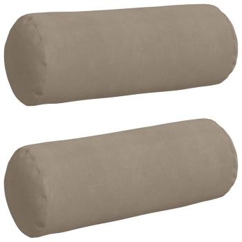 Bolsterkissen 2 pcs Taupe Ø 25 x 70 cm Mikrofaserstoff