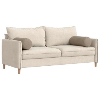 Bolsterkissen 2 pcs Taupe Ø 25 x 70 cm Mikrofaserstoff