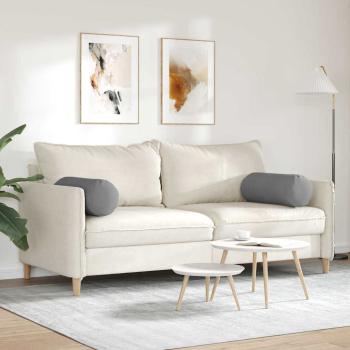 Bolsterkissen 2 pcs Dunkelgrau Ø 25 x 70 cm Mikrofaserstoff