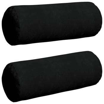 Bolsterkissen 2 pcs Schwarz Ø 25 x 70 cm Mikrofaserstoff
