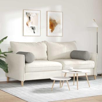 Bolsterkissen 2 pcs Hellgrau Ø 25 x 70 cm Cordstoff