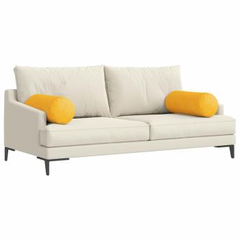 Bolsterkissen 2 pcs Helles Gelb Ø 25 x 70 cm Cordstoff