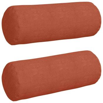 Bolsterkissen 2 pcs Rot-Orange Ø 25 x 70 cm Cordstoff
