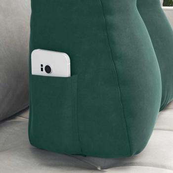 Rücken Kissen Dunkelgrün 45 x 24 x 50 cm Samt