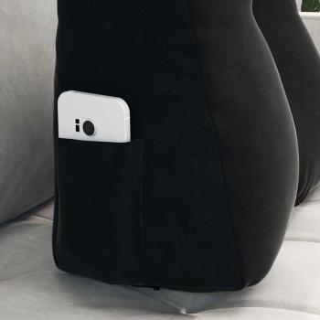 Rücken Kissen Schwarz 45 x 24 x 50 cm Samt