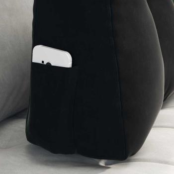 Rücken Kissen Schwarz 60 x 24 x 50 cm Samt