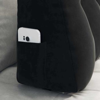 Rücken Kissen Schwarz 80 x 24 x 50 cm Samt