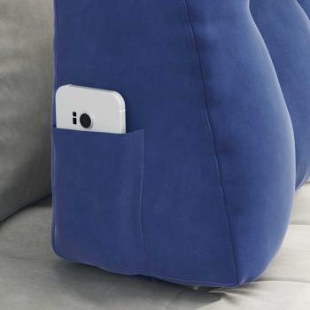 Rücken Kissen Polizeiblau 80 x 24 x 50 cm Samt