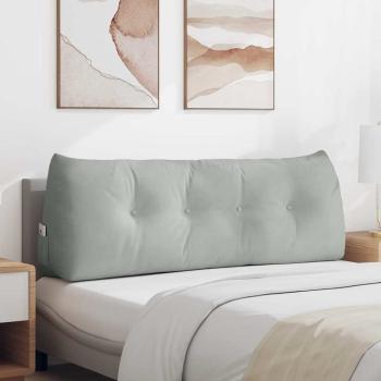 ARDEBO.de - Rücken Kissen Hellgrau 140 x 24 x 50 cm Samt