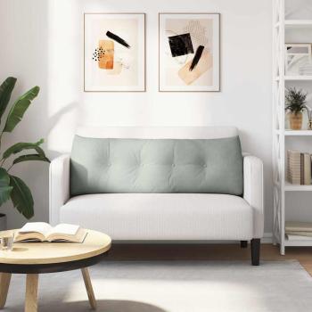 Rücken Kissen Hellgrau 140 x 24 x 50 cm Samt