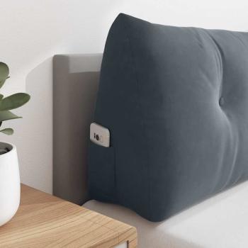 Rücken Kissen Dunkelgrau 140 x 24 x 50 cm Samt