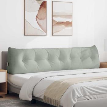 ARDEBO.de - Rücken Kissen Hellgrau 200 x 24 x 50 cm Samt