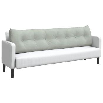 Rücken Kissen Hellgrau 200 x 24 x 50 cm Samt