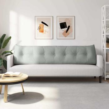 Rücken Kissen Hellgrau 200 x 24 x 50 cm Samt