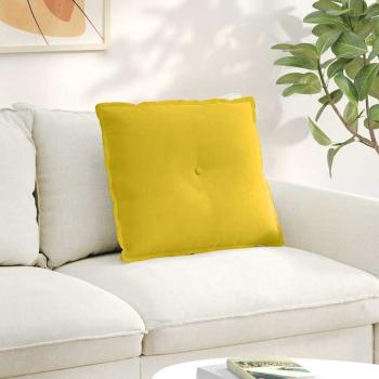 ARDEBO.de - Rücken Kissen Gelb 60 x 50 cm Cordstoff