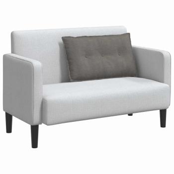 ARDEBO.de - Rücken Kissen Hellgrau 80 x 50 cm Cordstoff