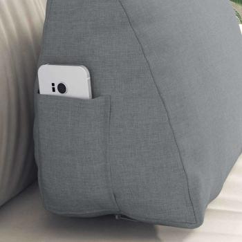 Rücken Kissen Hellgrau 45 x 20 x 35 cm Stoff