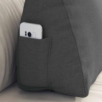 ARDEBO.de - Rücken Kissen Dunkelgrau 60 x 20 x 50 cm Stoff