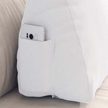 ARDEBO.de - Rücken Kissen Weiß 60 x 20 x 50 cm Stoff