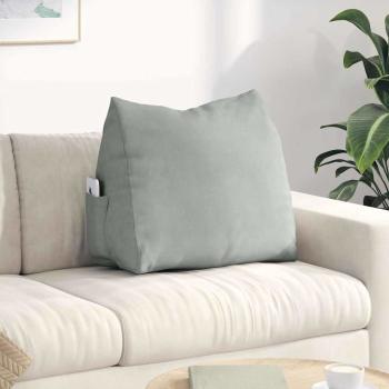ARDEBO.de - Rücken Kissen Hellgrau 60 x 20 x 50 cm Cordstoff