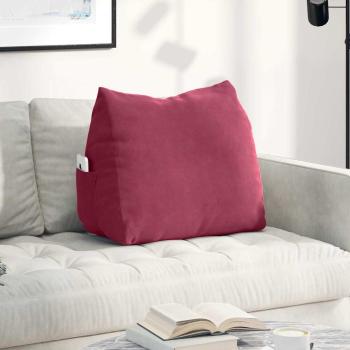 ARDEBO.de - Rücken Kissen Weinrot 60 x 20 x 50 cm Cordstoff