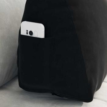 Rücken Kissen Schwarz 60 x 20 x 50 cm Cordstoff