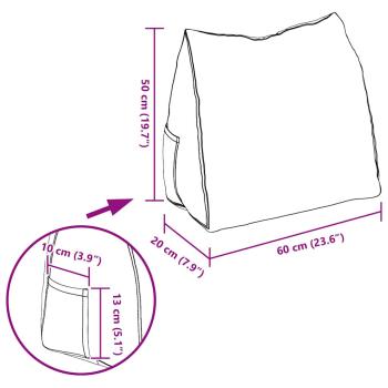 Rücken Kissen Creme 60 x 20 x 50 cm Cordstoff