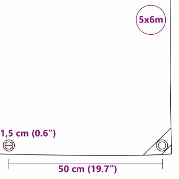 Plane 650g / m² Orange 5 x 6 m Canvas mit PVC-Beschichtung