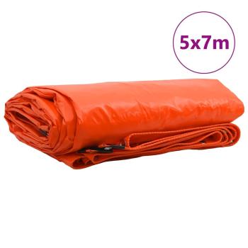 Plane 650g / m² Orange 5 x 7 m Canvas mit PVC-Beschichtung