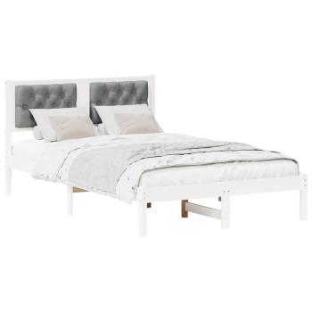 Bettgestell mit Kopfteil Hellgrau 135 x 190 cm Stoff