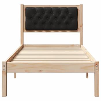 Bettgestell mit Kopfteil Schwarz 90 x 200 cm Stoff