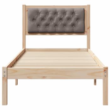 Bettrahmen mit Kopfteil Taupe 80 x 200 cm Massives Kiefernholz