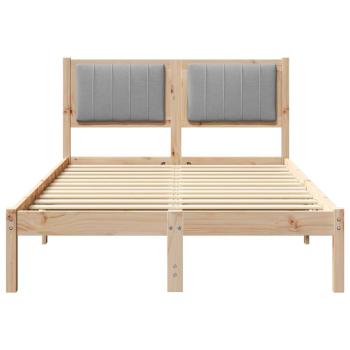 Bettgestell mit gepolstertem Kopfteil Hellgrau 120 x 200 cm