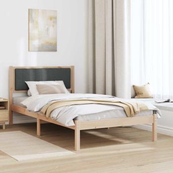 Bettgestell mit gepolstertem Kopfteil Dunkelgrau 100 x 200 cm