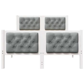 Bettgestell mit Kopfteil Hellgrau 120 x 190 cm Stoff