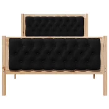 Bettgestell mit Kopfteil Schwarz 100 x 200 cm Stoff