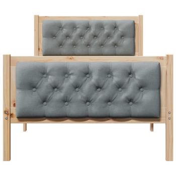 Bettgestell mit Kopfteil Hellgrau 90 x 190 cm Stoff