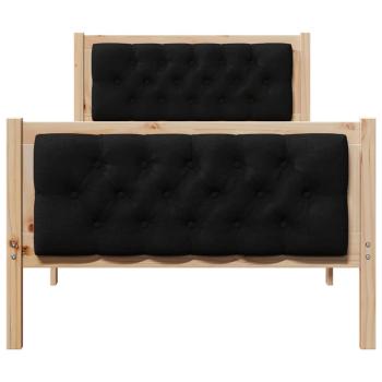 Bettgestell mit Kopfteil Schwarz 90 x 190 cm Stoff