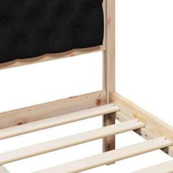Bettgestell mit Kopfteil Schwarz 90 x 190 cm Stoff