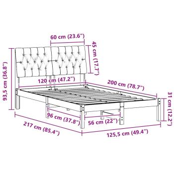 Bettgestell mit gepolstertem Kopfteil Braun 120 x 200 cm