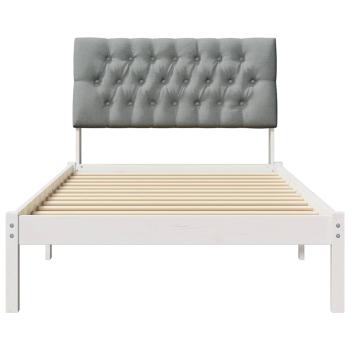 Bettgestell mit gepolstertem Kopfteil Weiß 100 x 200 cm