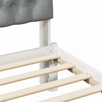 Bettgestell mit gepolstertem Kopfteil Weiß 100 x 200 cm